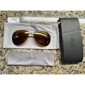 SILHOUETTE brown clip on lenses polarized Aviator titanium